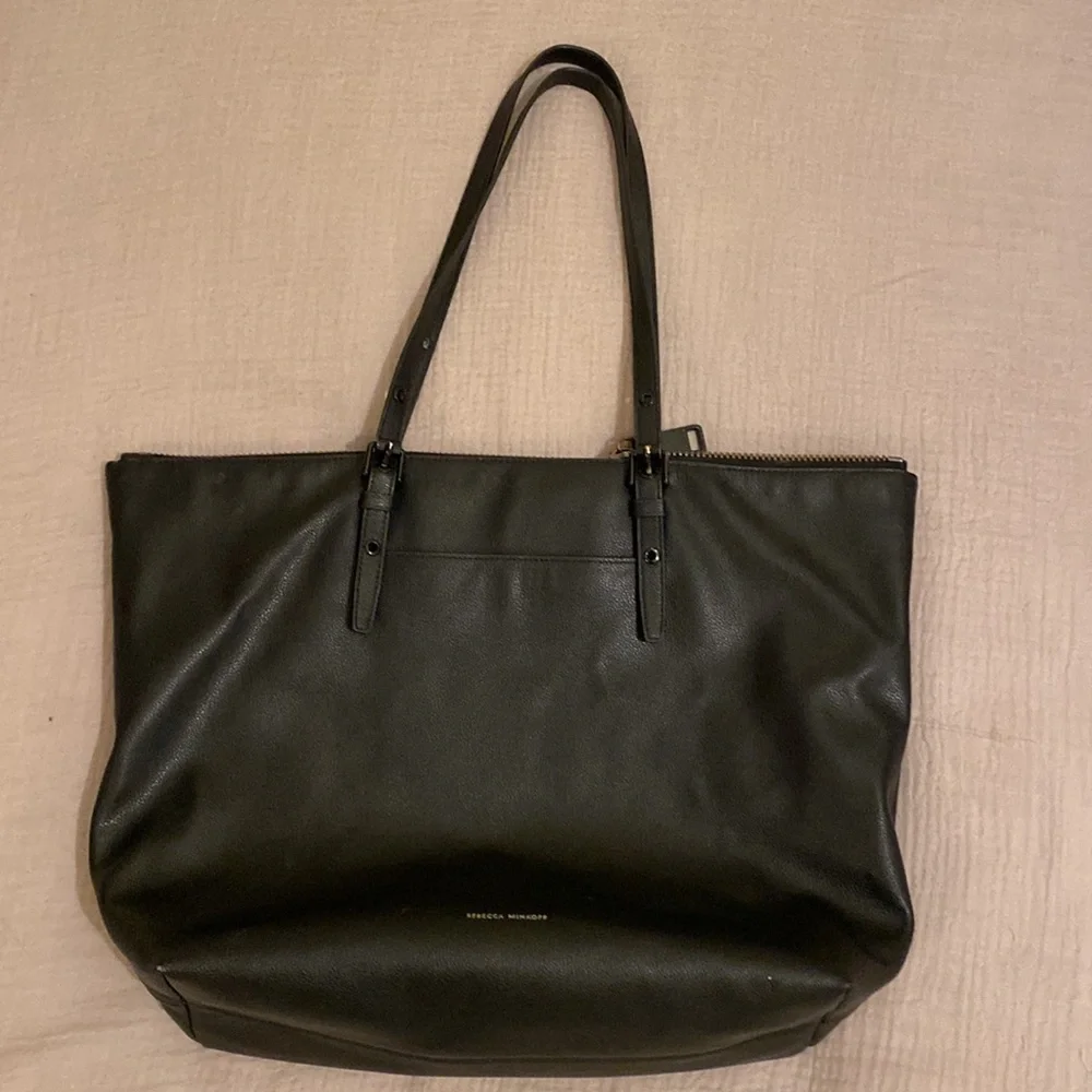 Rebecca Mincoff Black Leather Tote Bag